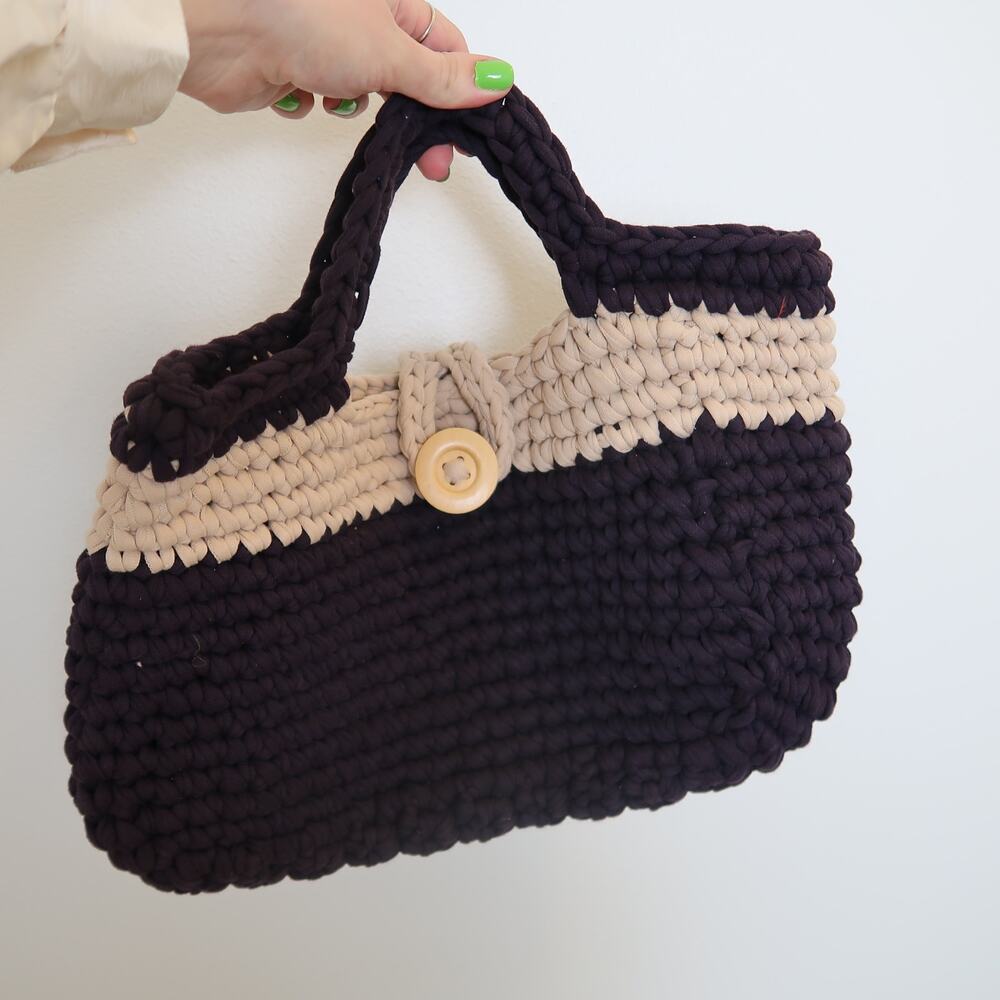 Vintage handmade woven purse handbag